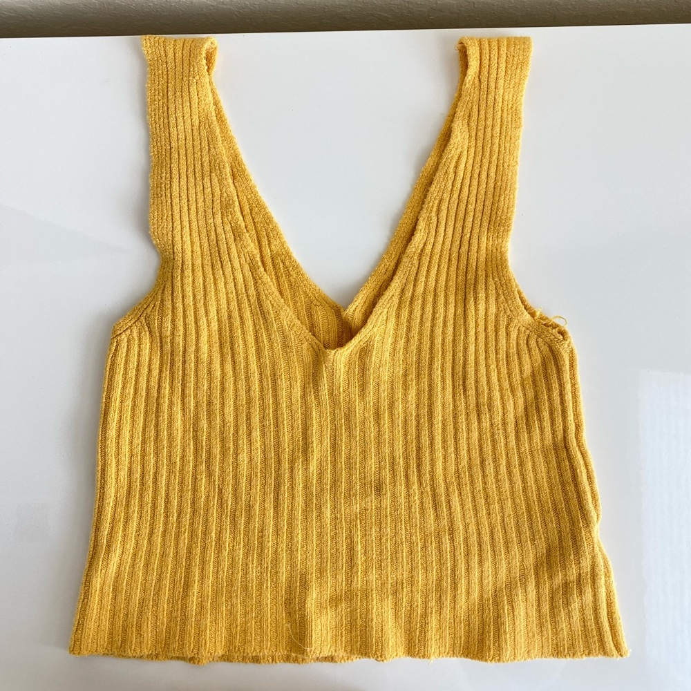 Brandy Melville yellow knit top
